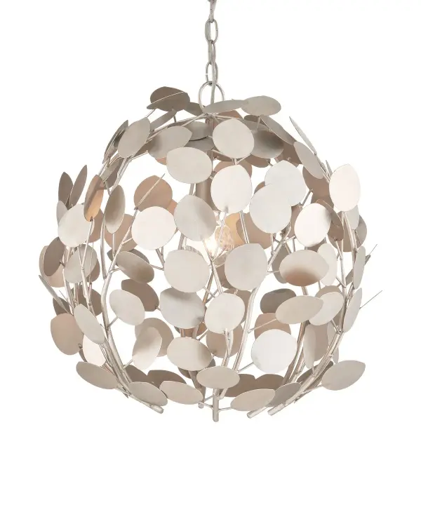 Lunaria One Light Chandelier in Contemporary Silver Leaf