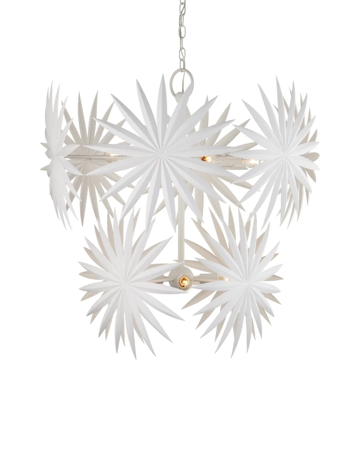 Bismarkia Ten Light Chandelier in Gesso White