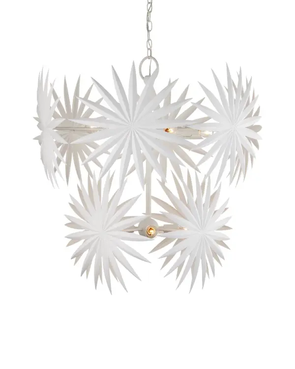 Bismarkia Ten Light Chandelier in Gesso White