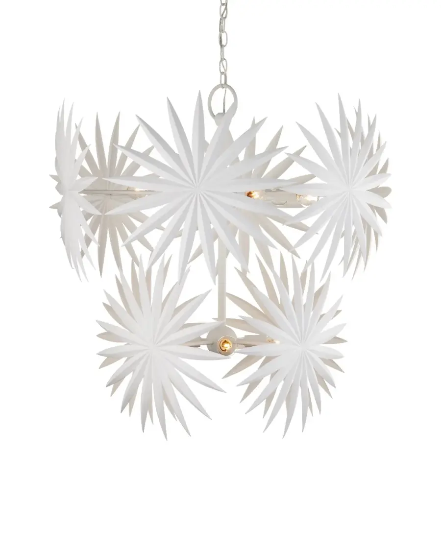 Bismarkia Ten Light Chandelier in Gesso White