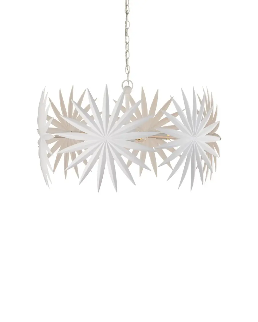 Bismarkia Six Light Chandelier in Gesso White