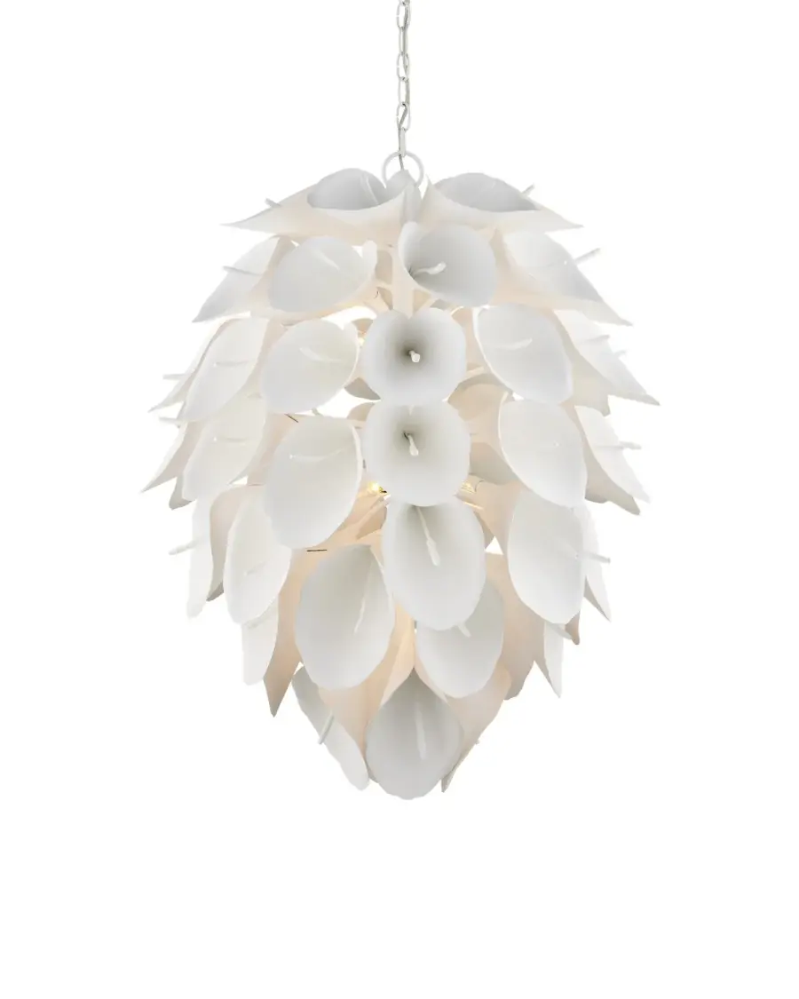 Diego Nine Light Chandelier in Gesso White
