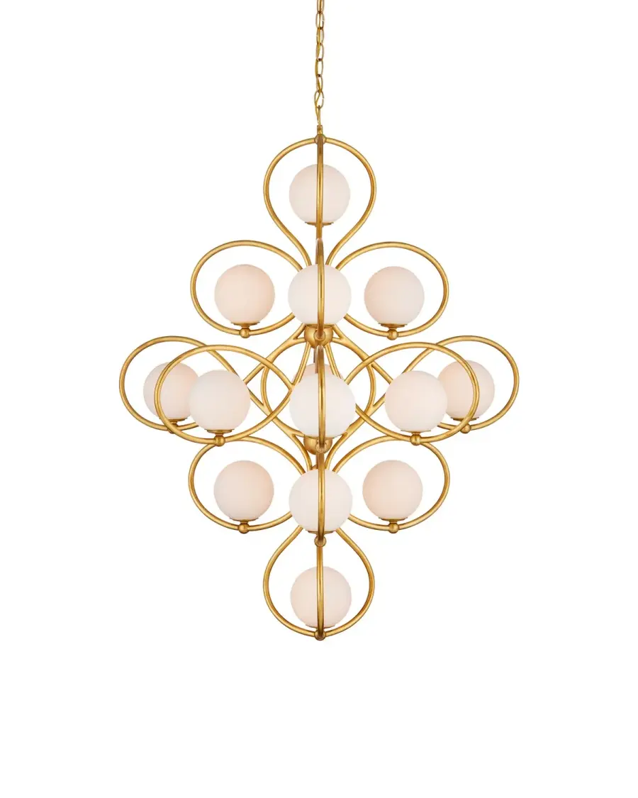 Storrs 14-Light Chandelier in Contemporary Gold Leaf