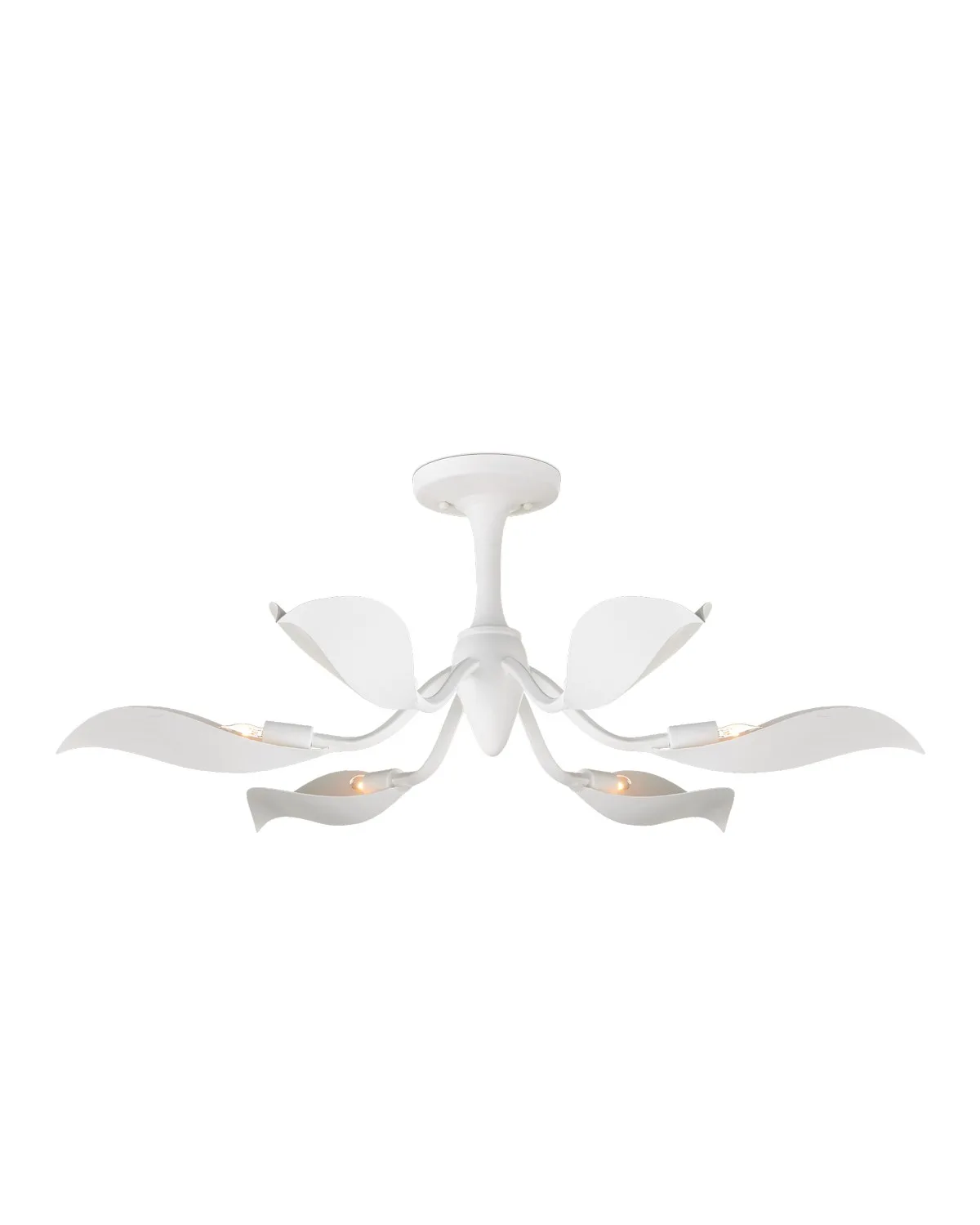 Snowflower Six Light Semi-Flush Mount in Gesso White