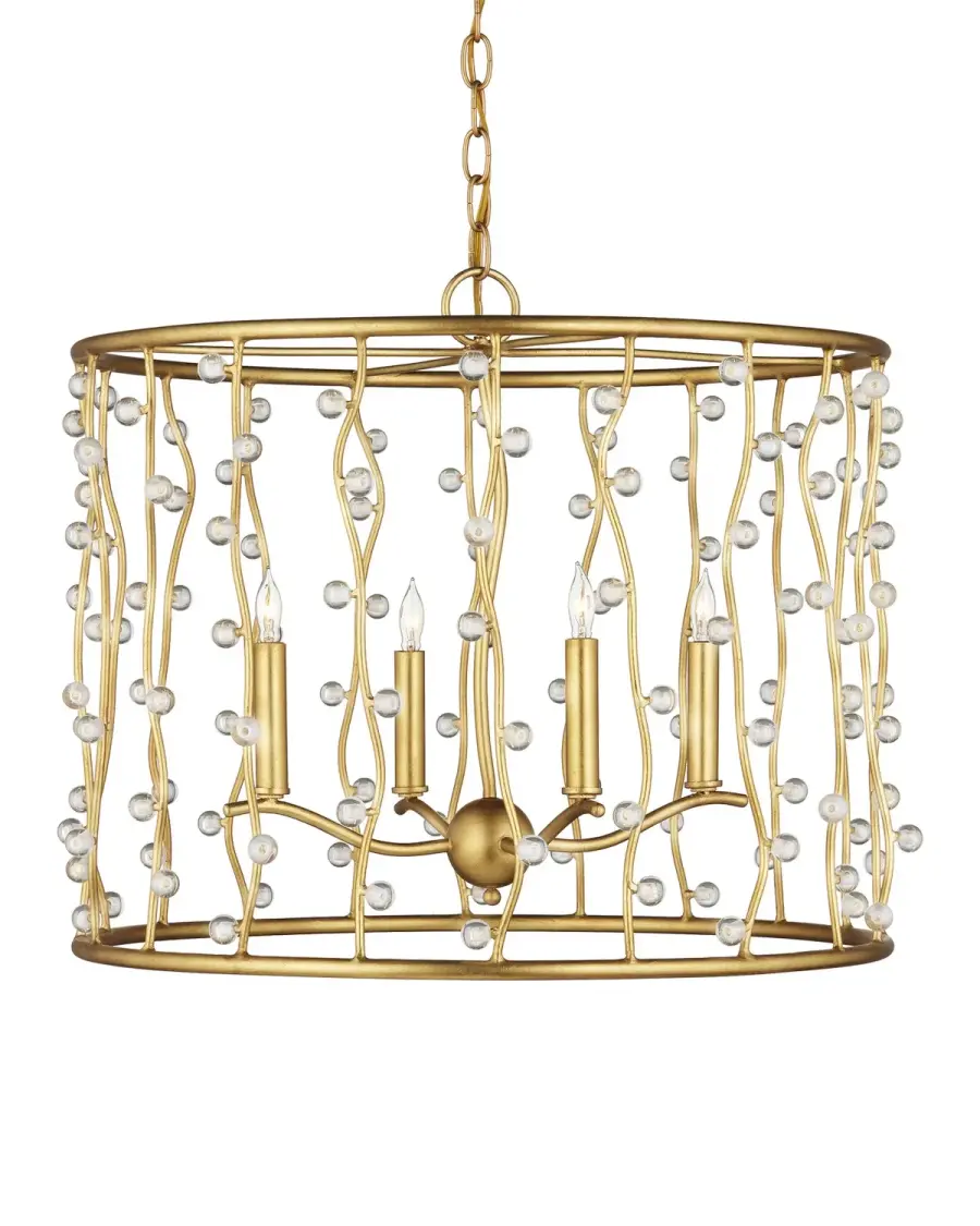 Adagio Four Light Chandelier in Contemporary Gold Leaf