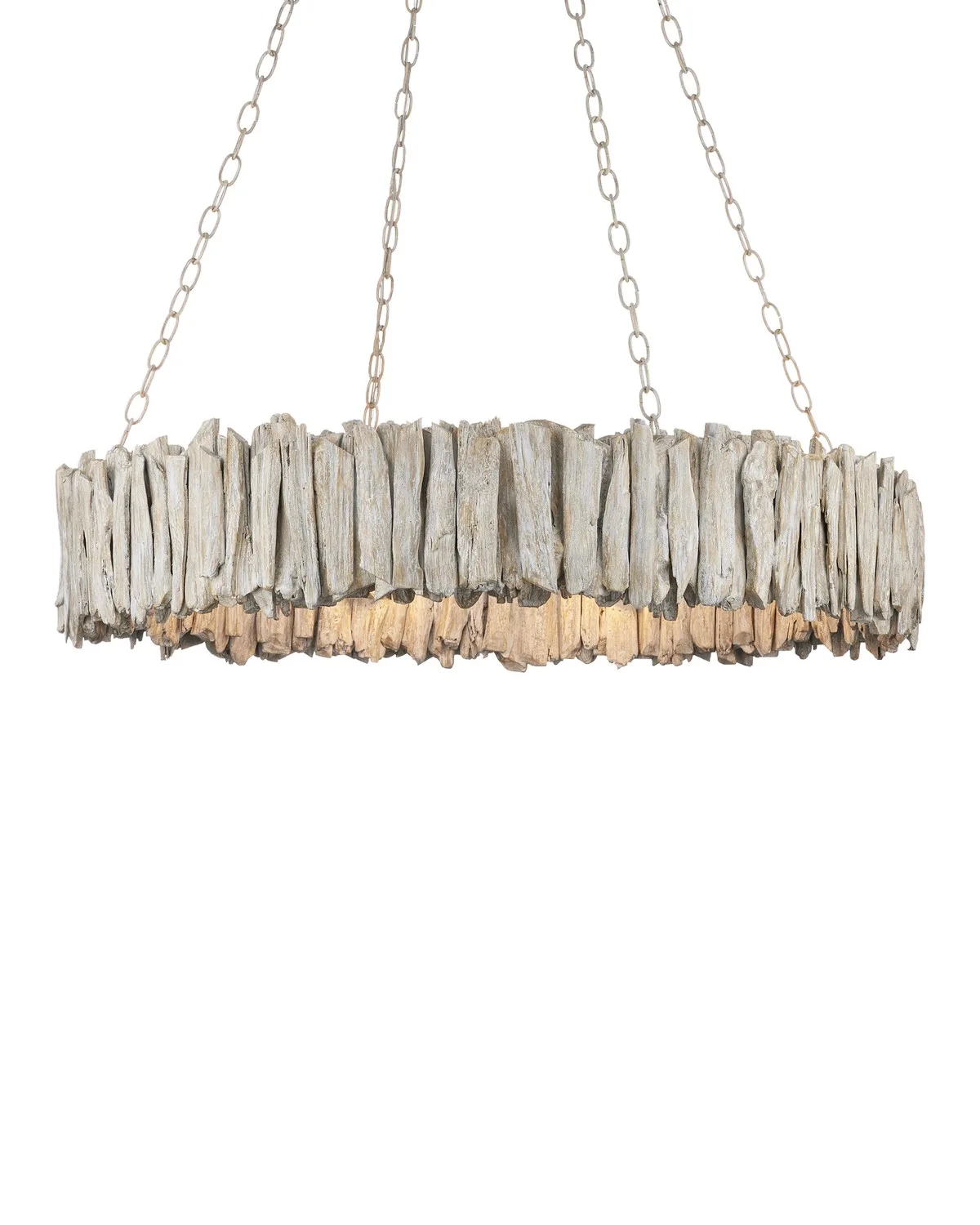 Driftwood Eight Light Chandelier in Whitewash