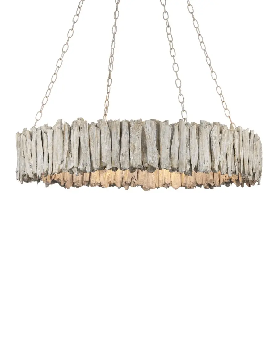 Driftwood Eight Light Chandelier in Whitewash