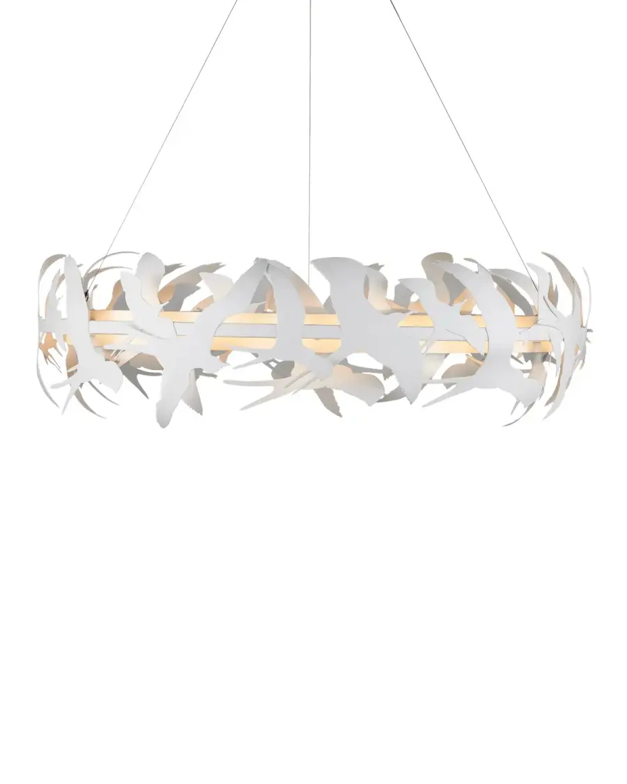 Tijereta LED Chandelier in Gesso White