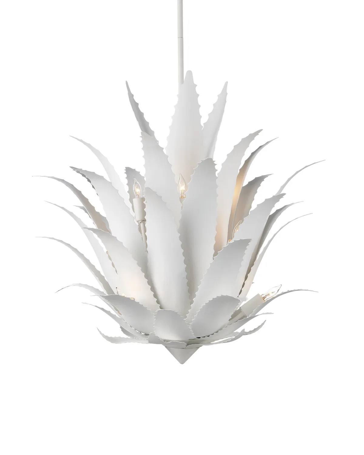 Agave Nine Light Chandelier in Gesso White