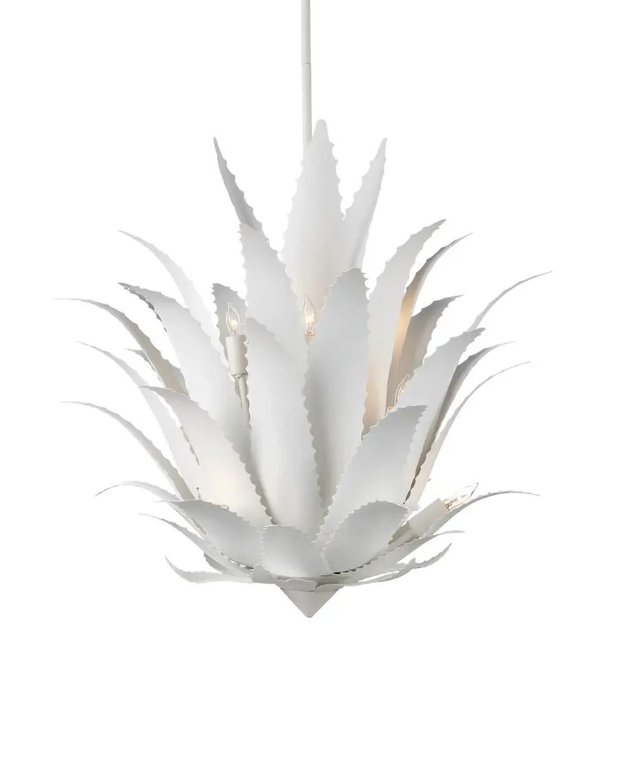 Agave Nine Light Chandelier in Gesso White