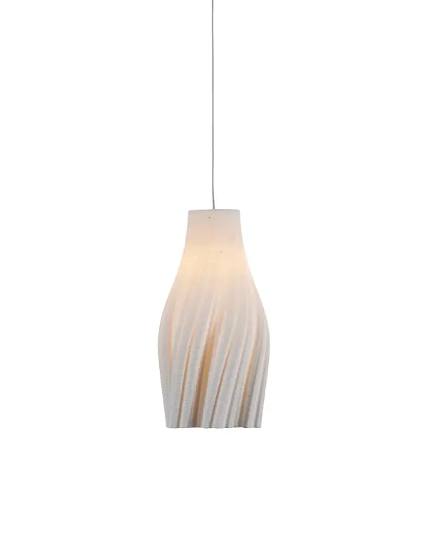 Posh One Light Pendant in White/Silver
