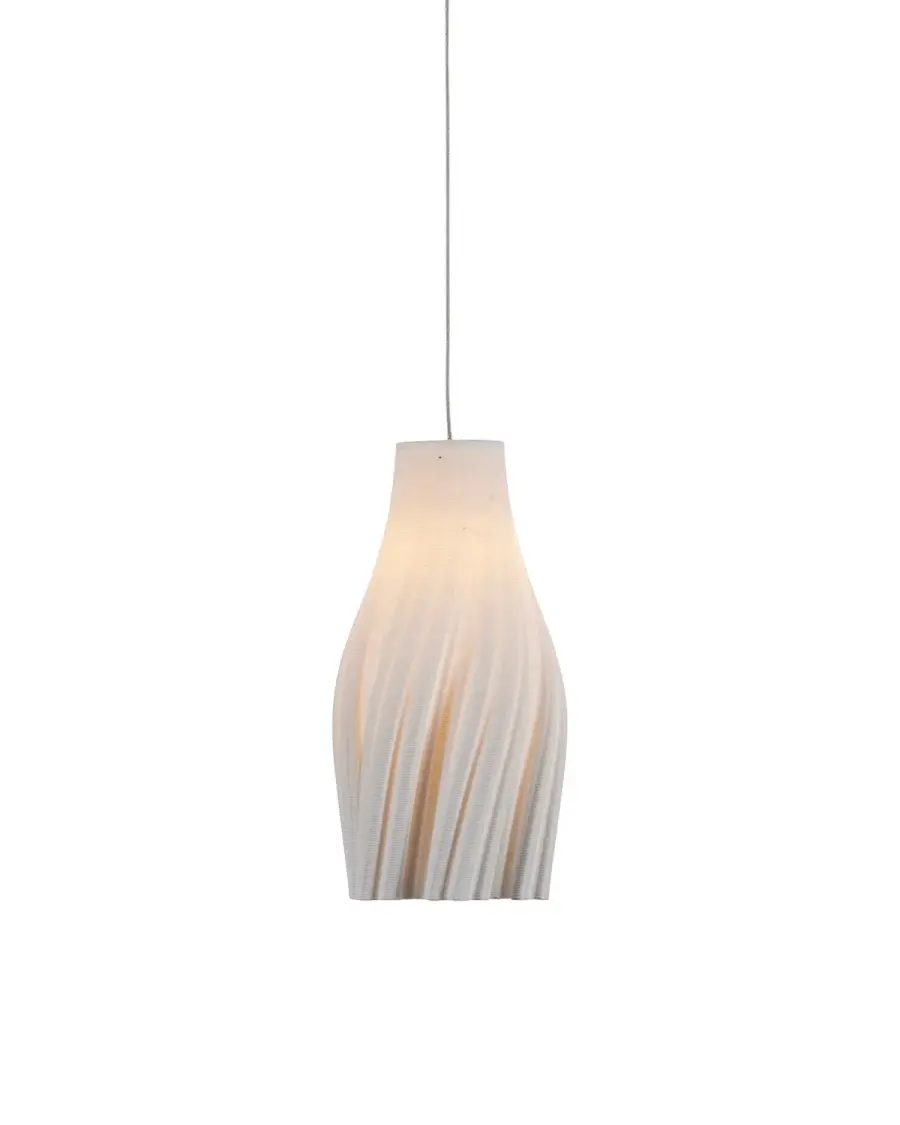 Posh One Light Pendant in White/Silver