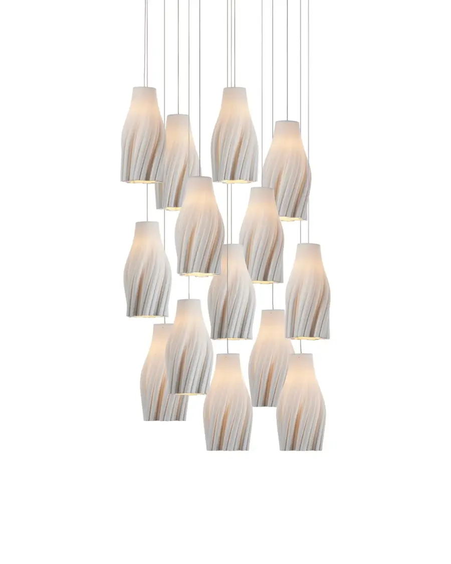 Posh 15-Light Round Multi-Drop Pendant
