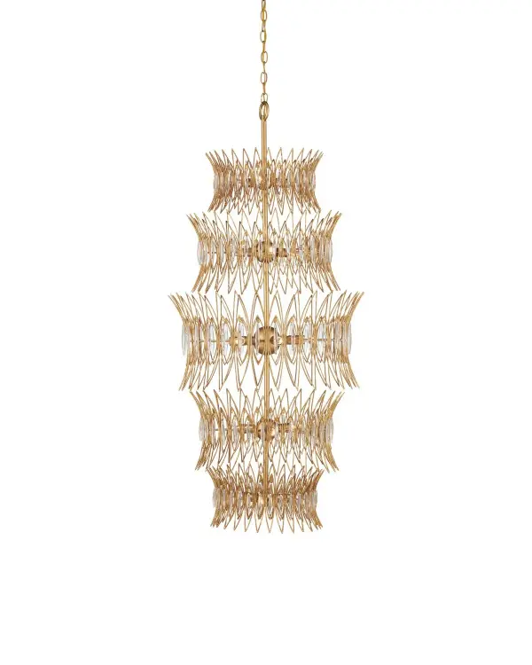 Marquise 18-Light Chandelier in Clear/Luxor Gold