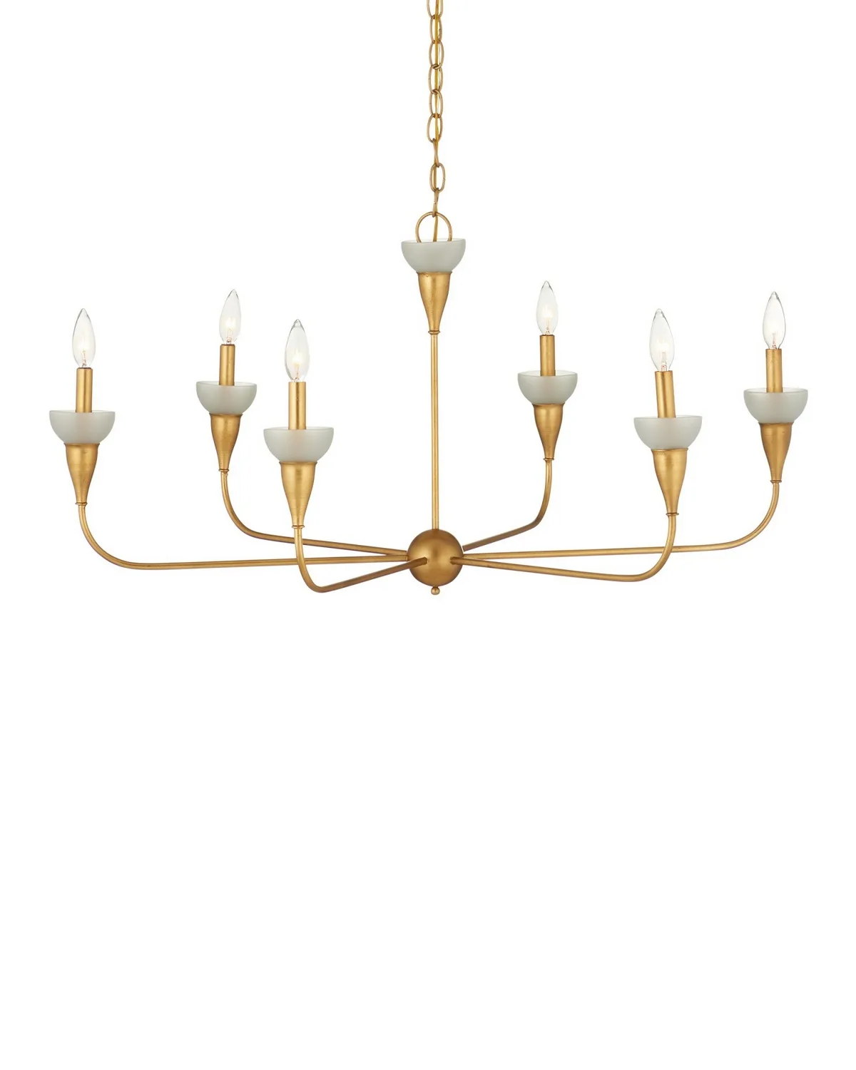 Aurelia Six Light Chandelier in Contemporary Gold Leaf