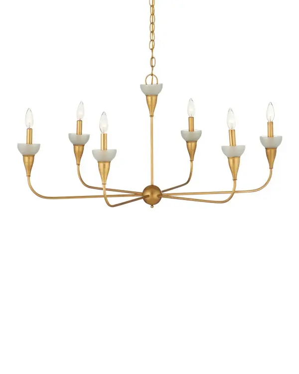 Aurelia Six Light Chandelier in Contemporary Gold Leaf