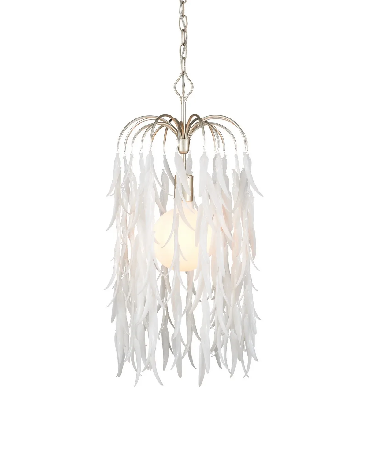 Glen Arbor Small Pendant in White and Contemporary Silver Leaf