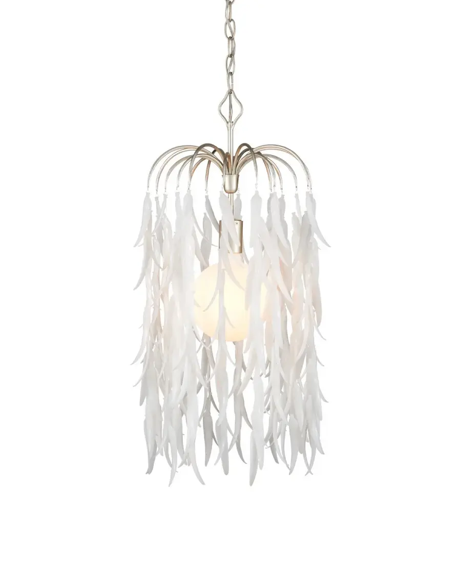 Glen Arbor Small Pendant in White and Contemporary Silver Leaf