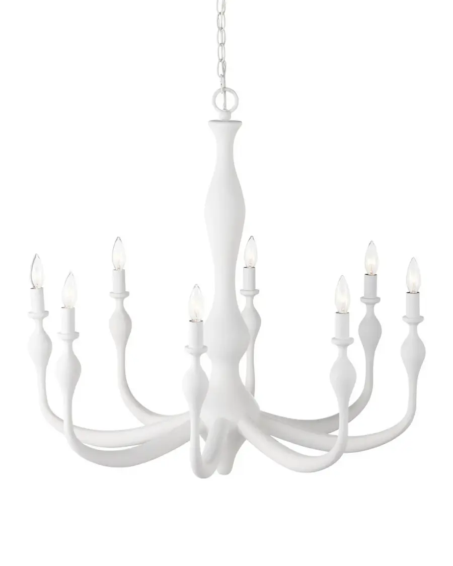 Ludwig Eight Light Chandelier in Gesso White
