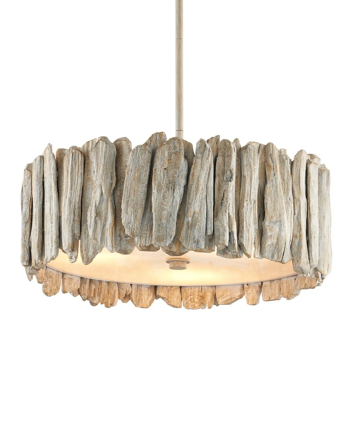 Driftwood Three Light Semi-Flush Mount in Whitewash