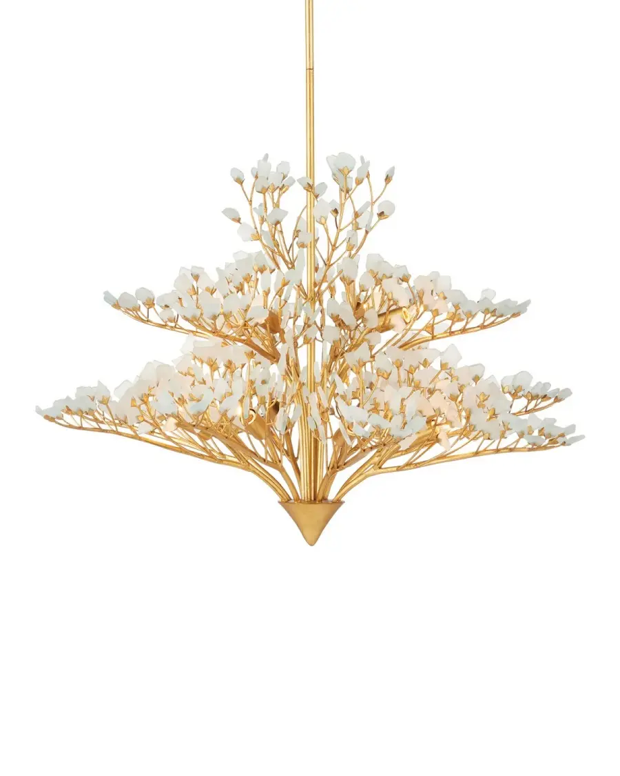 Fiorella 12-Light Chandelier in Contemporary Gold Leaf