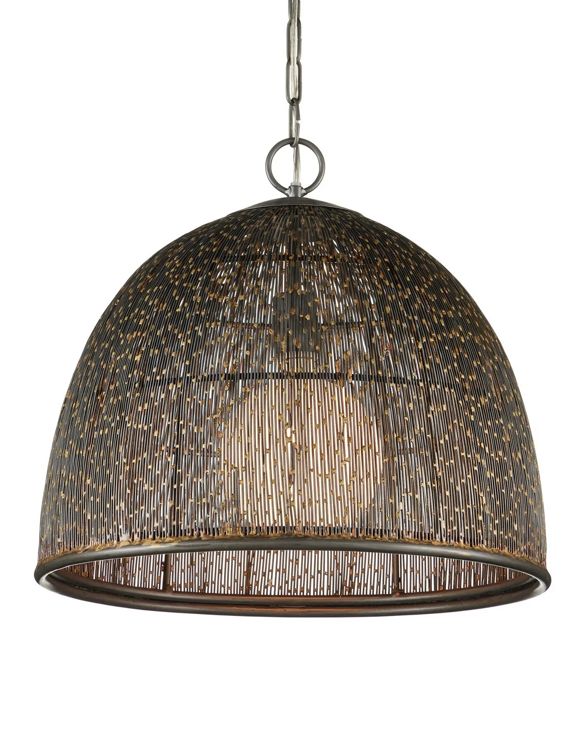 Eduardo One Light Pendant in Natural Iron/Brass