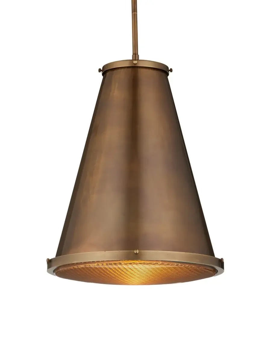 Seafarer One Light Pendant in Antique Brass