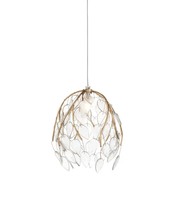 Banyan One Light Pendant in Antique Brass with Clear Glass