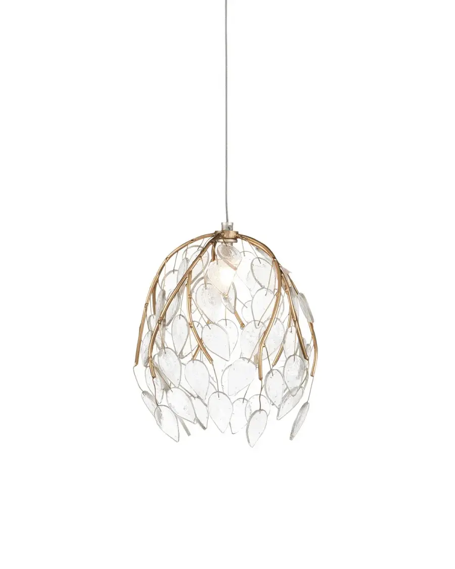 Banyan One Light Pendant in Antique Brass with Clear Glass