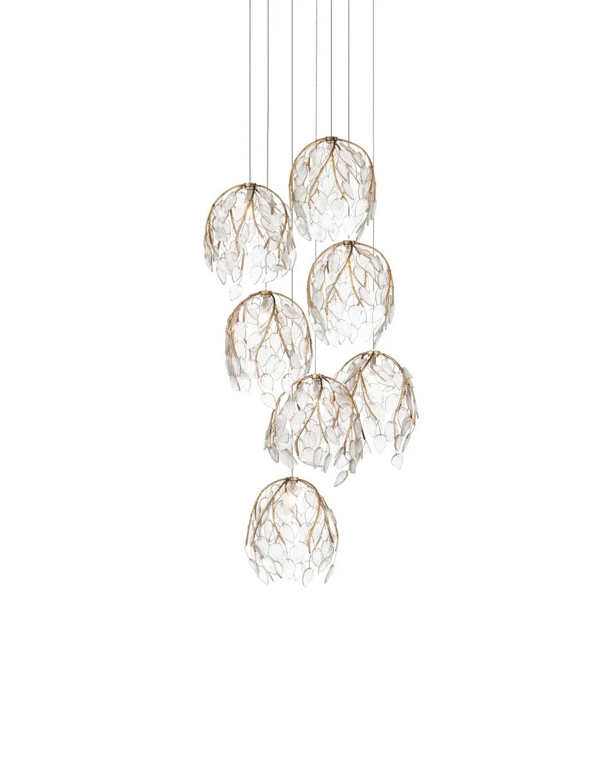 Banyan Seven Light Pendant in Antique Brass
