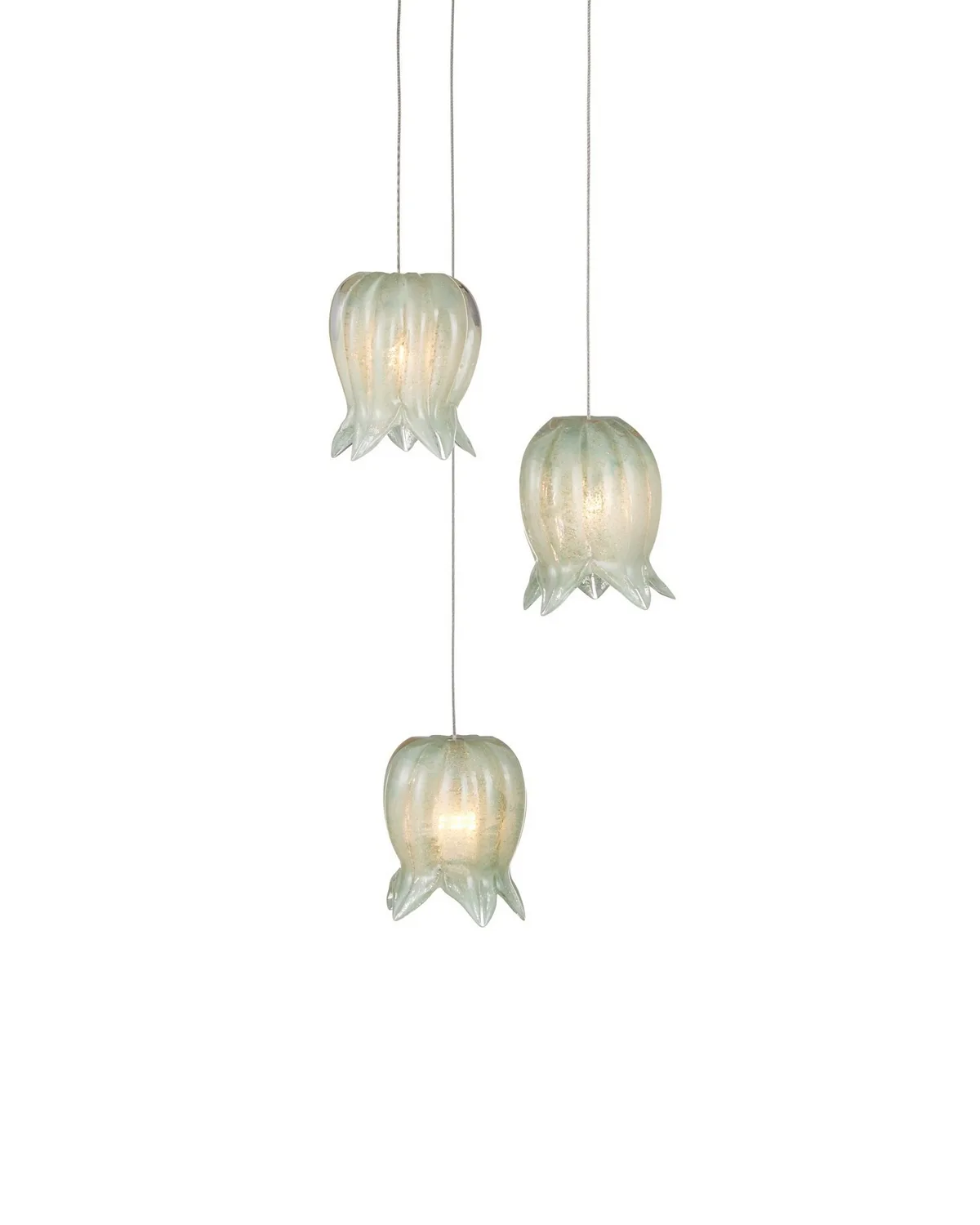 Polpo Three Light Pendant in Green/Silver