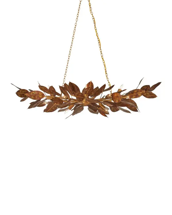 Weston 16-Light Oval Chandelier in Magnolia Leaf