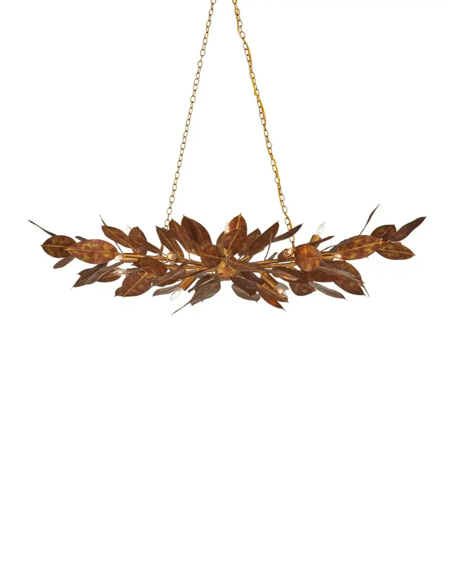 Weston 16-Light Oval Chandelier in Magnolia Leaf