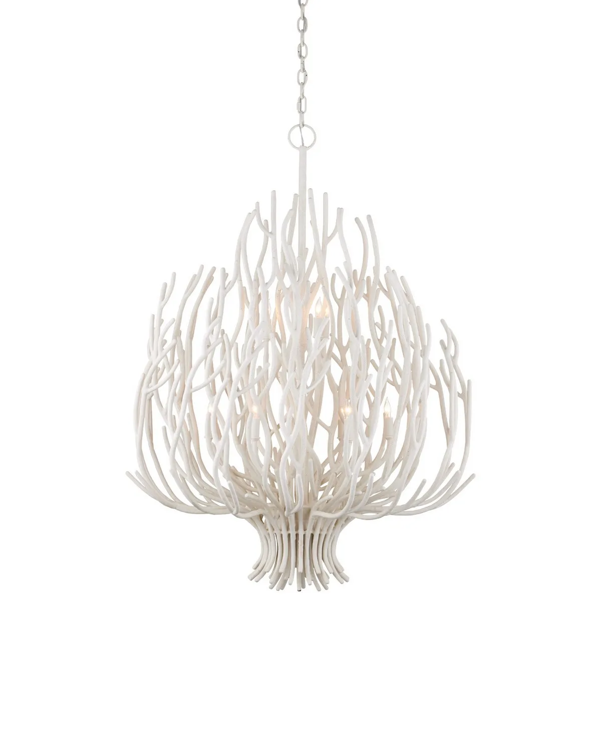 Seaward Nine Light Chandelier in White Coral