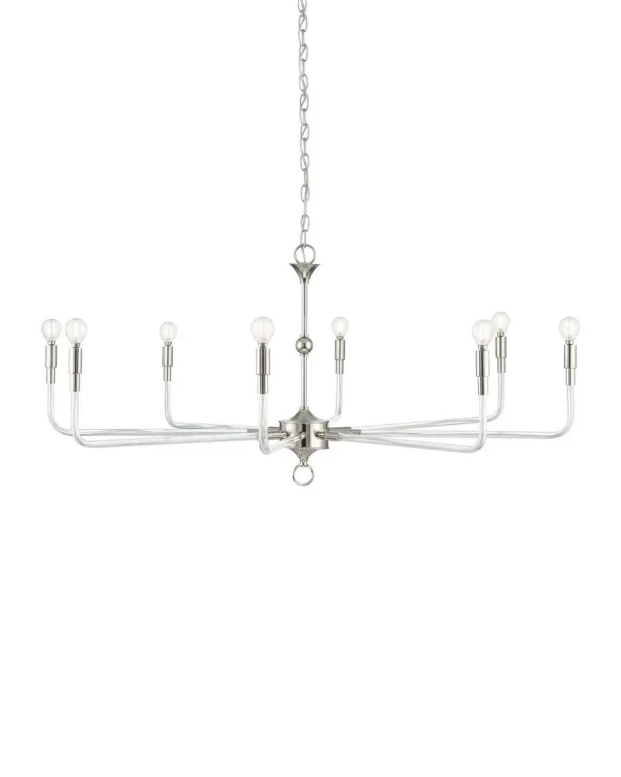 Nantucket Eight Light Chandelier in Polished Nickel