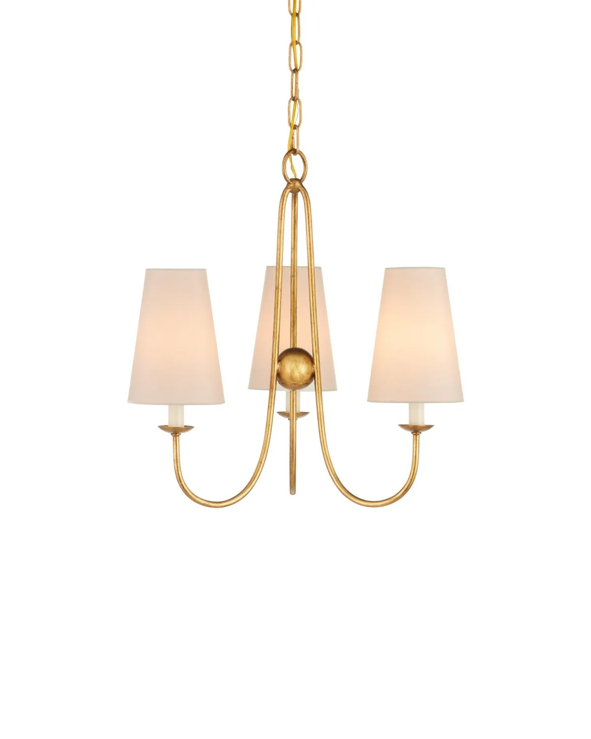 Brayden Three Light Chandelier in Antique Gold Leaf