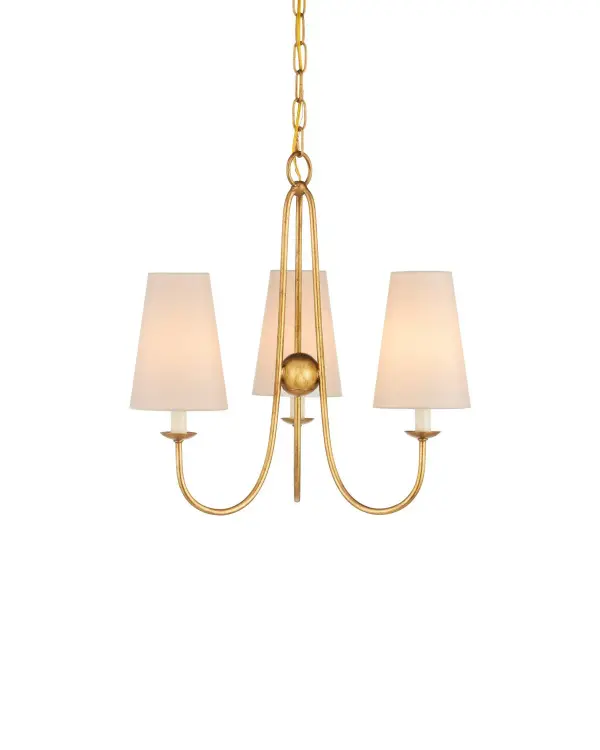 The Brayden brings traditional elegance to smaller spaces with its burnished antique gold leaf finish and graceful looping arms. The flared fabric shades soften the light beautifully, while the compact 20-inch width makes it perfect for intimate dining areas, bedrooms, or powder rooms.
