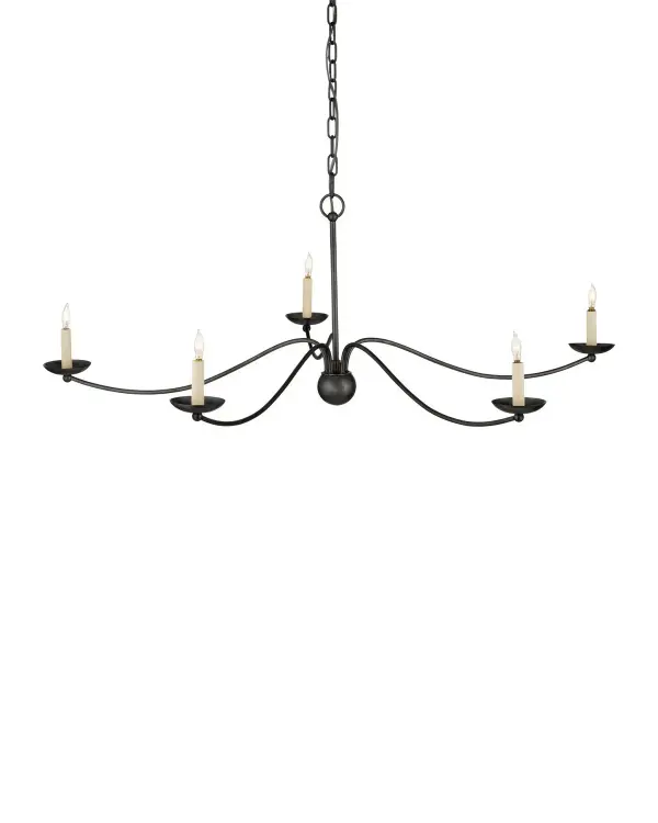 The Franz chandelier combines classic curvaceous design with an airy, light profile. Its undulating metal arms create an elegant silhouette that works beautifully in both traditional and transitional spaces.