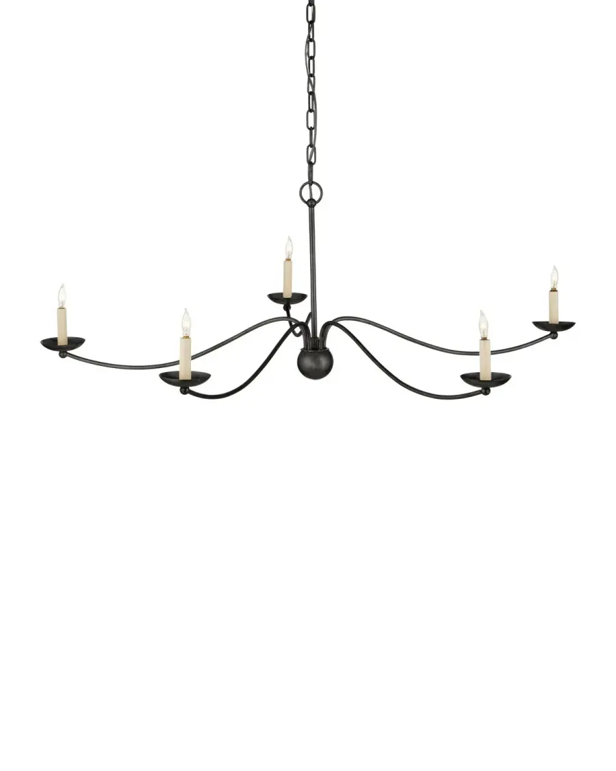 Franz Five Light Chandelier in Black