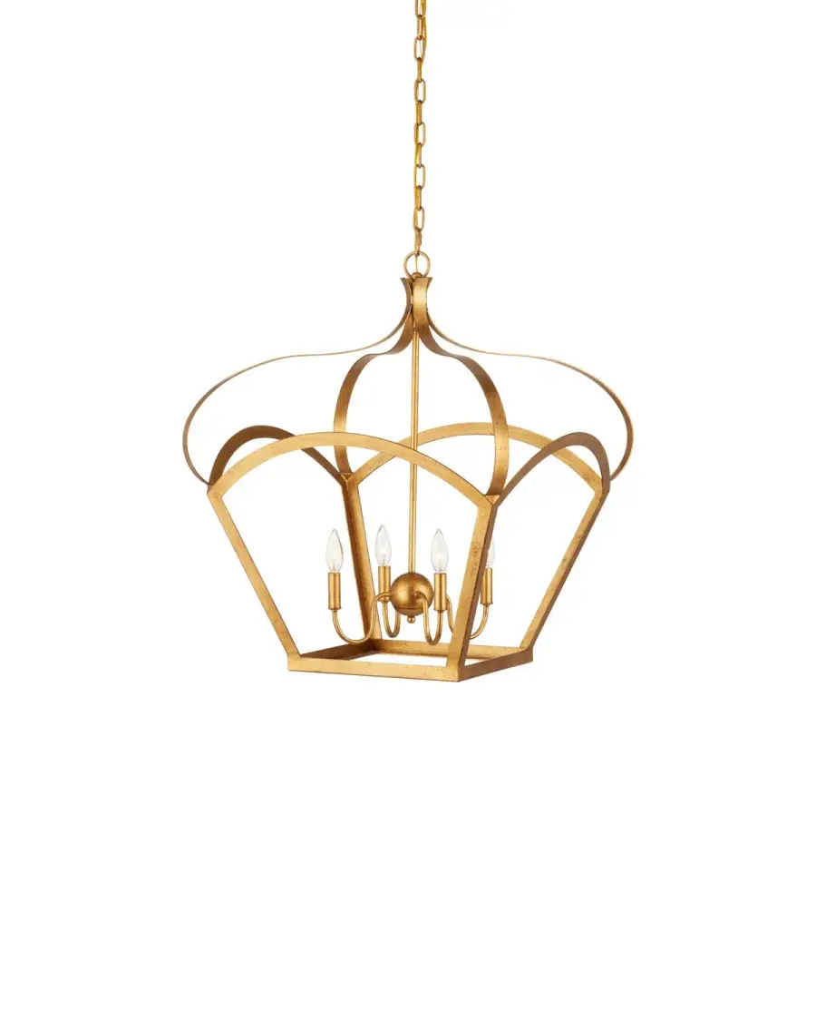 Coronet Four Light Lantern in Antique Gold Leaf