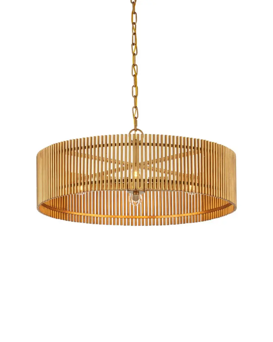 Lavenham Four Light Chandelier in Brushed Brass