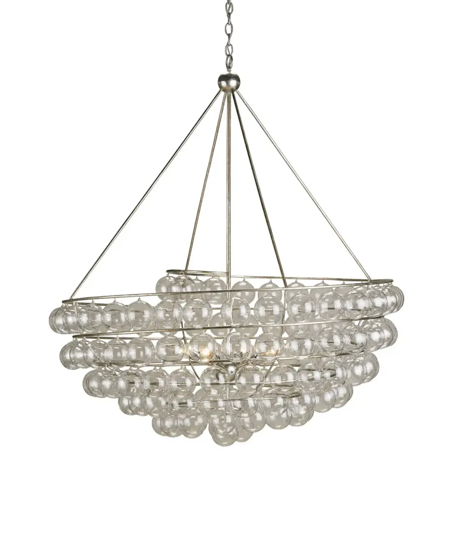The Stratosphere Silver Chandelier by Currey and Company