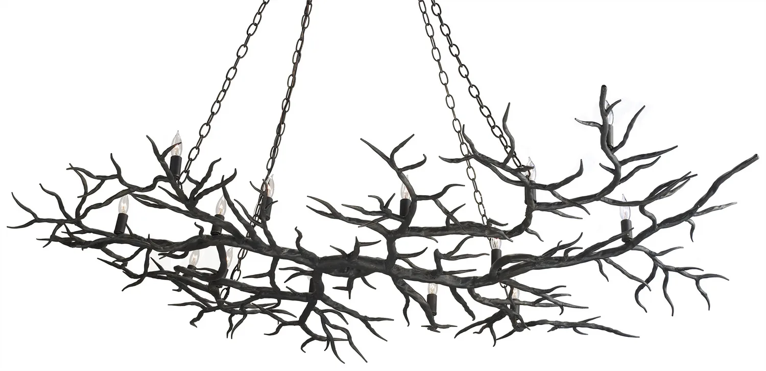 Rainforest Collection 14 Light Chandelier in Rustic Bronze