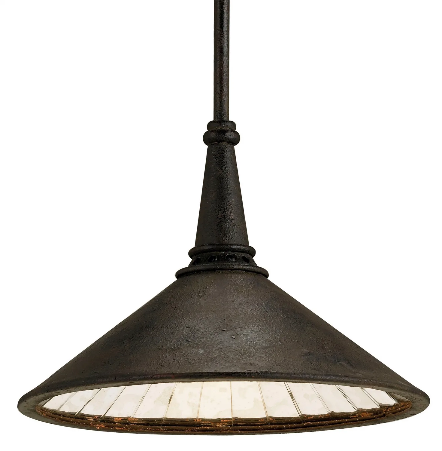 Manuscript Collection One Light Pendant in Molé Black/Antique Mirror