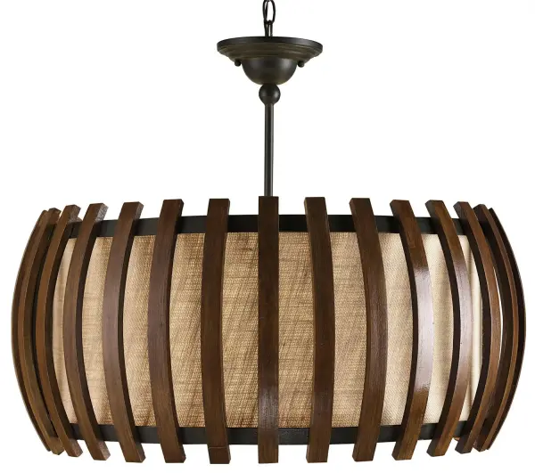 In Old Iron/Polished Fruitwood by Currey and Company from the Dado Semi-Flush Mount collection