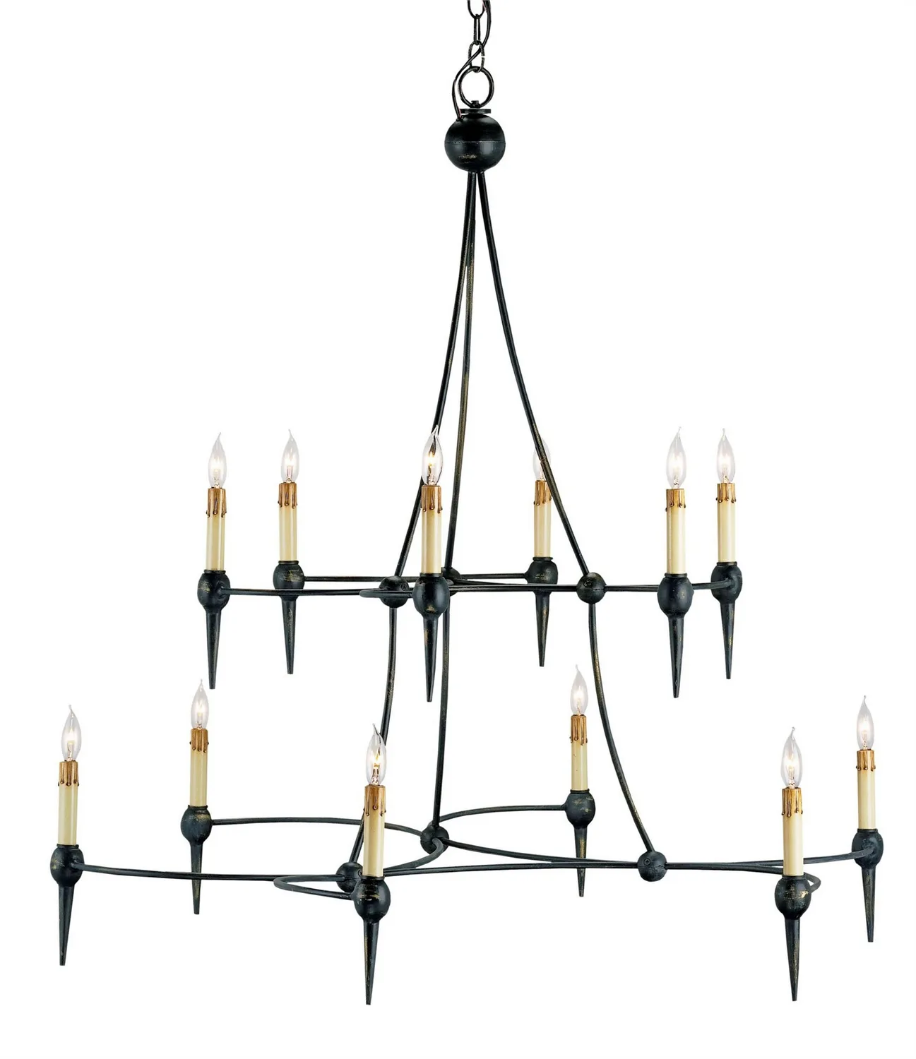 Danielli Black Chandelier 12 Light Chandelier in French Black