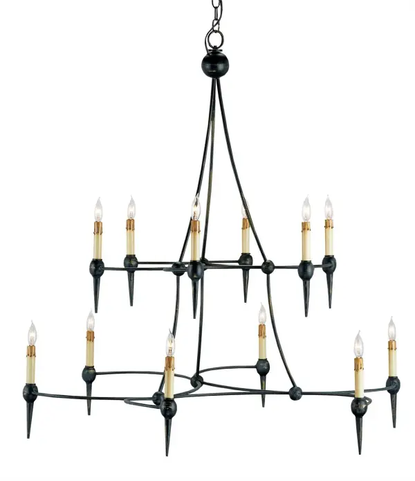 In French Black by Currey and Company from the Danielli Black Chandelier collection