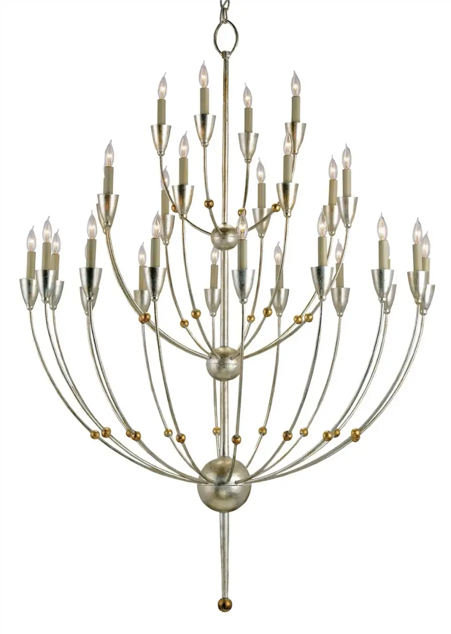 The Paradox Silver Chandelier by Currey and Company