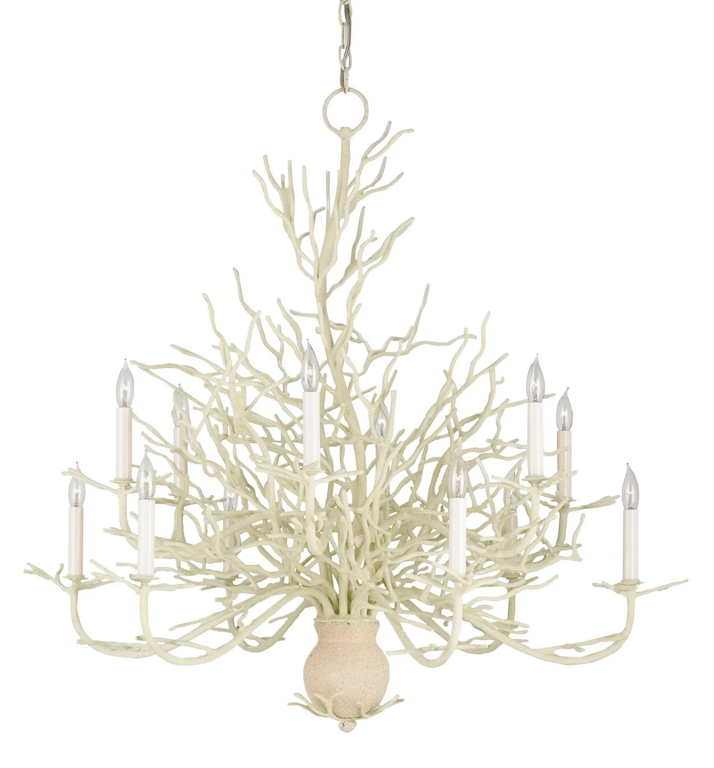 Seaward Collection 12 Light Chandelier in White Coral/Natural Sand