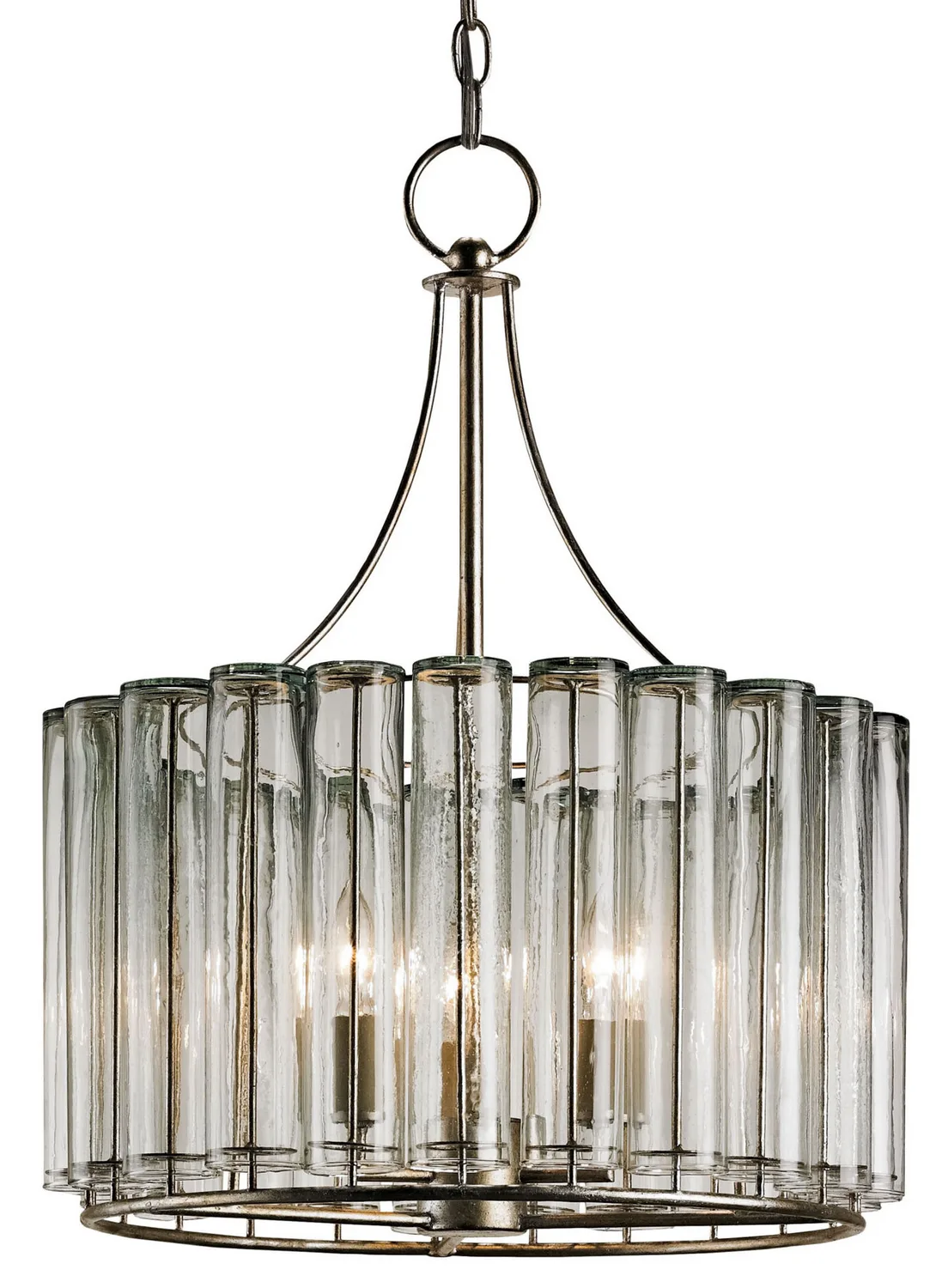 Bevilacqua Collection Three Light Chandelier in Silver Leaf